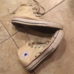 Converse cream hi tops